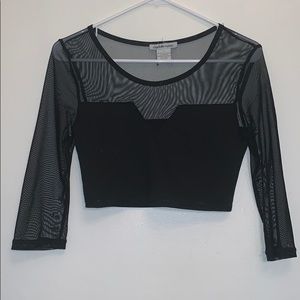 CHARLOTTE RUSSE CROP MESH TOP